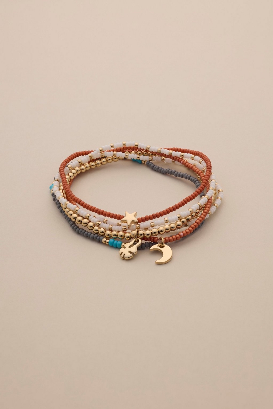 delicate beaded layered bracelet